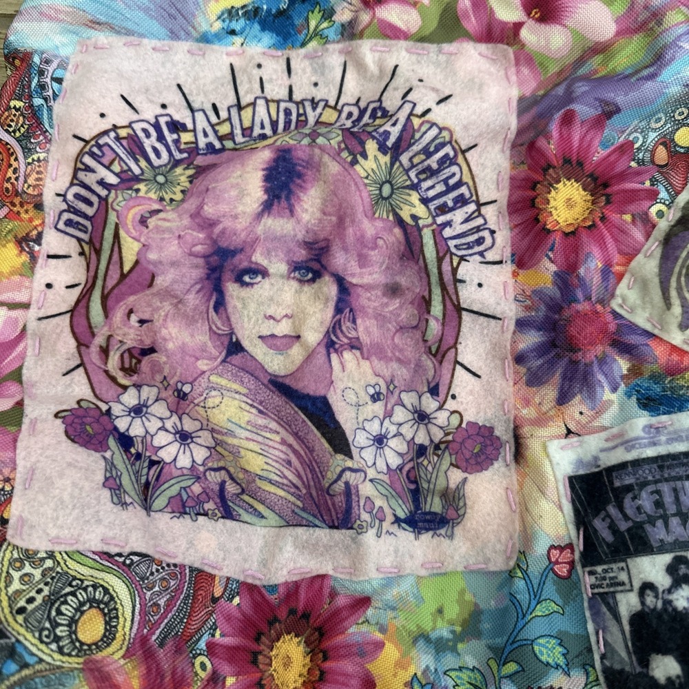 Unique Colorful Fleetwood Mac Tote Bag NWOT Rope Handles Handmade. - Picture 2 of 6